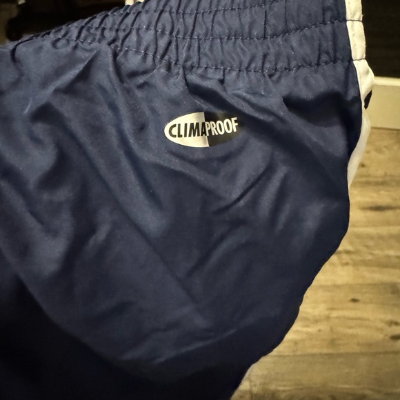 Adidas Navy Sweatpants with White Stripes and Elastic Waistband - Picture 2 of 3